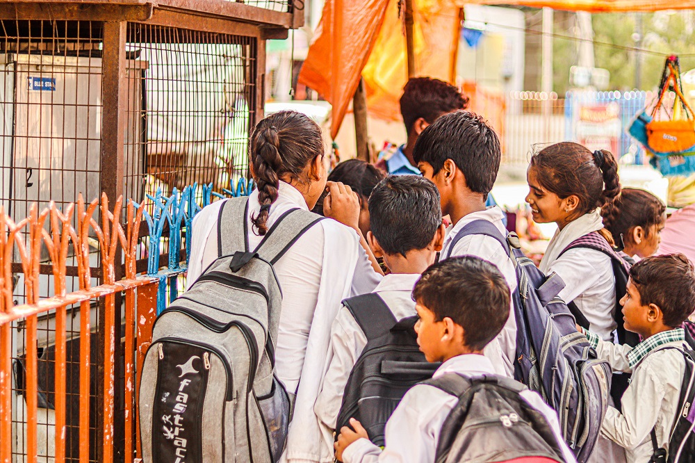 School children on a group outing